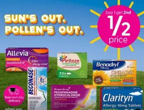 Superdrug catalogue in Alloa | Sun's Out Pollen's Out | 2025-05-22T00:00:00.000Z - 2025-05-27T00:00:00.000Z